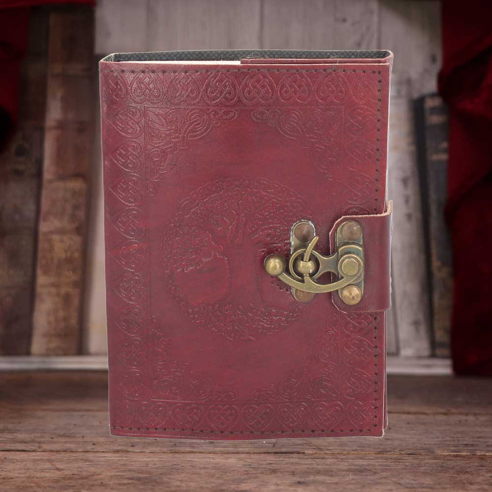 Tree Of Life Leather Journal w/lock 13 x 18cm