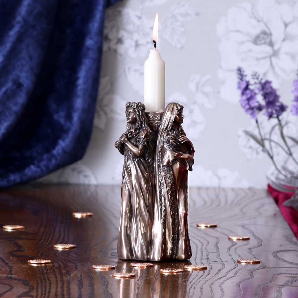 Maiden, Mother, Crone Candle Holder 17cm