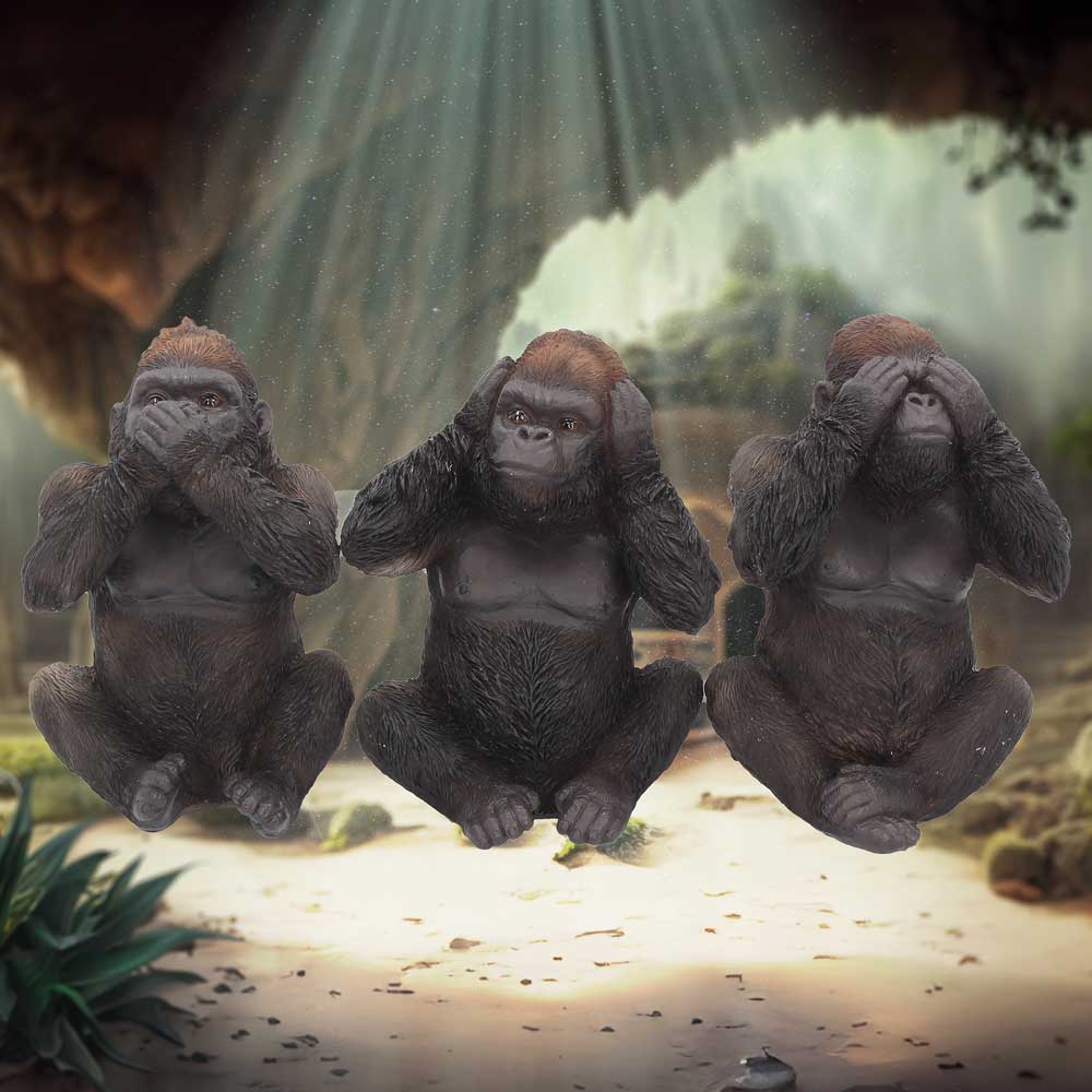 Three Wise Gorillas 13cm