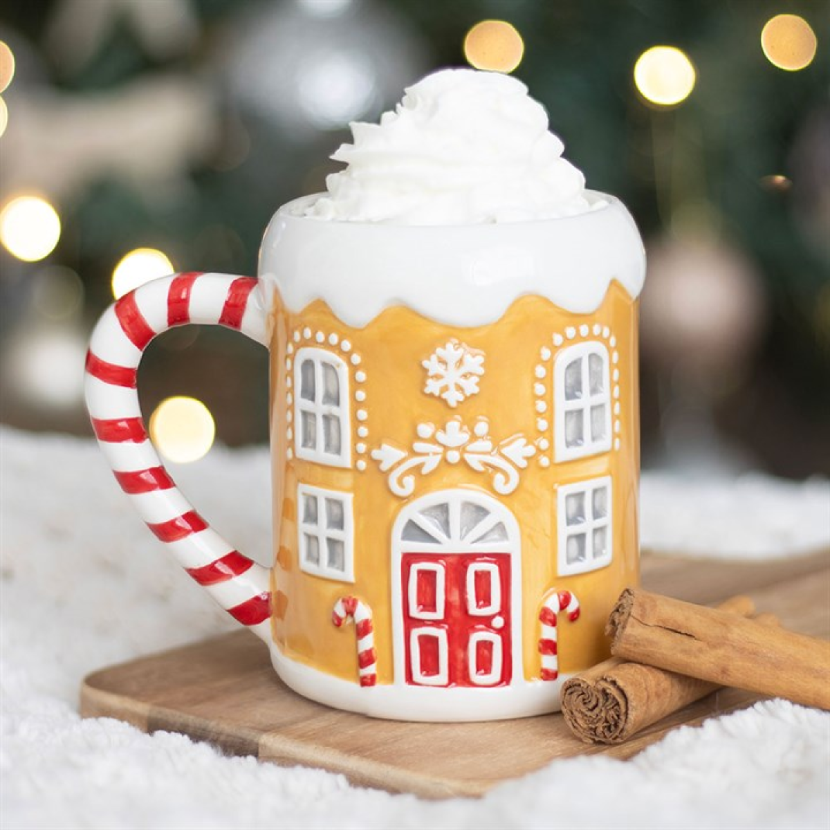 Candy Cane Gingerbread House Mug 11cm