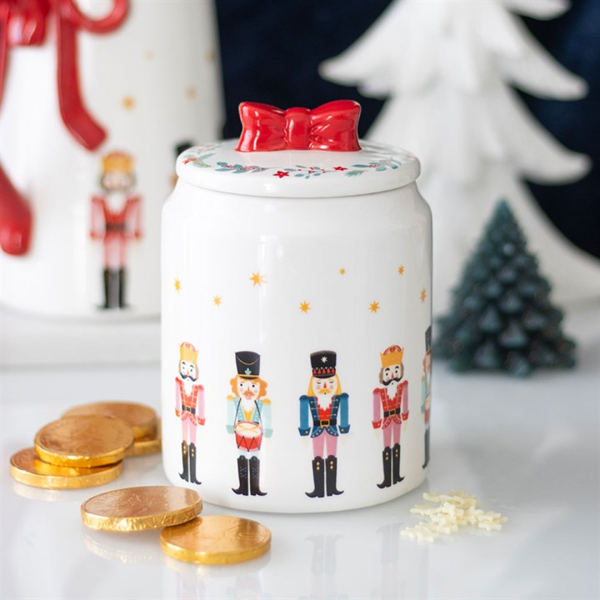 Nutcracker Storage Jar with Bow 15cm