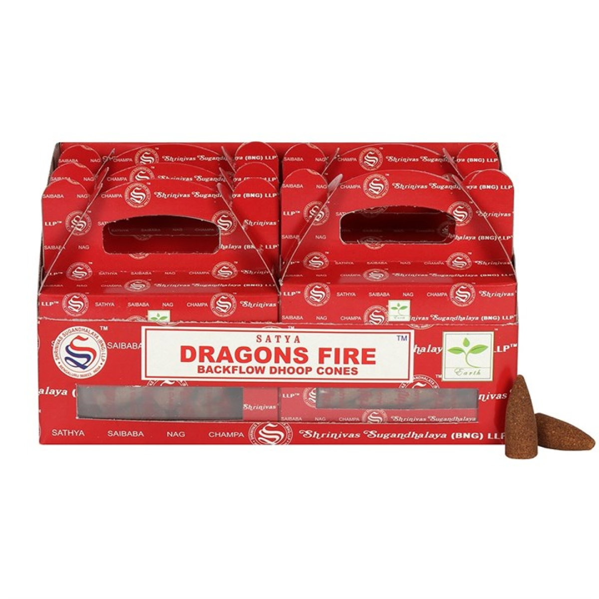 Set of 6 Dragons Fire Backflow Dhoop Cones by Satya (6/30)