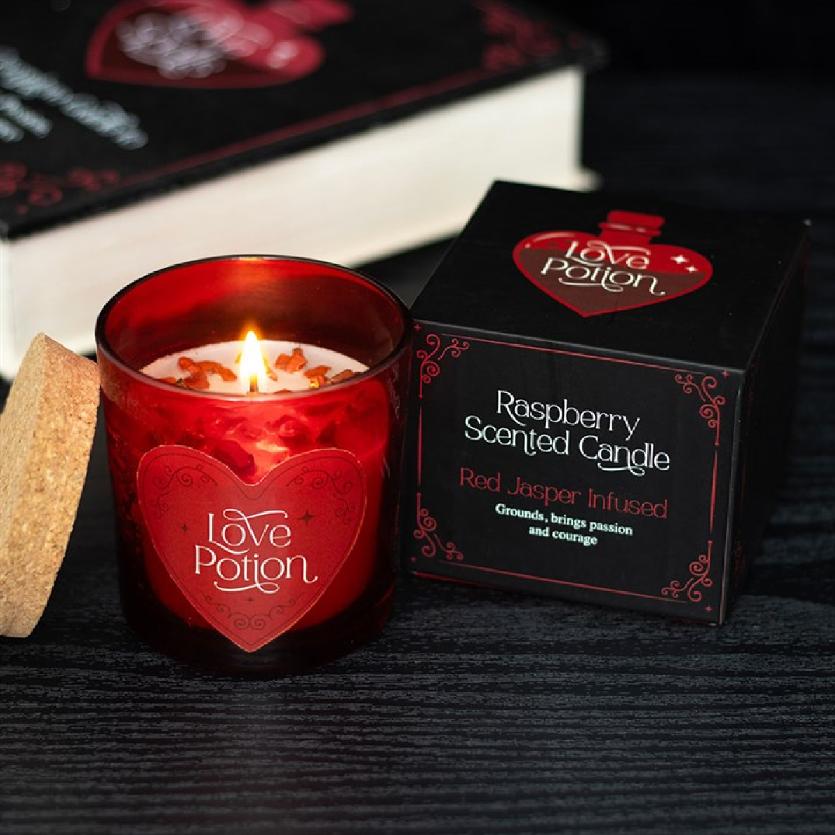 Love Potion Raspberry Crystal Chip Candle 9cm
