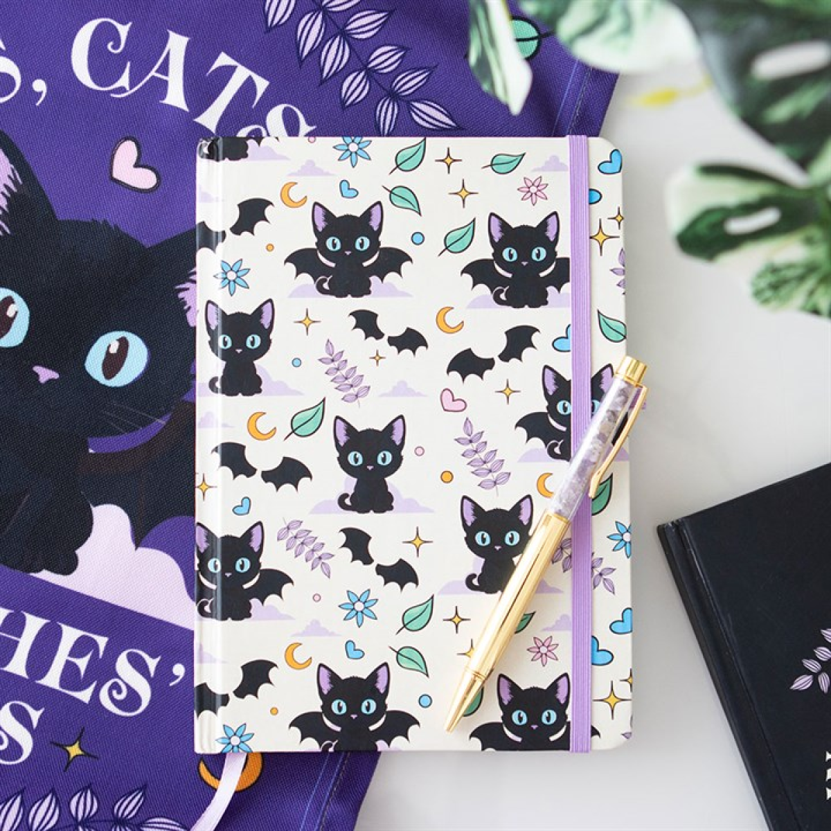 Cute and Creepy Print A5 Notebook with Amethyst Pen 21cm