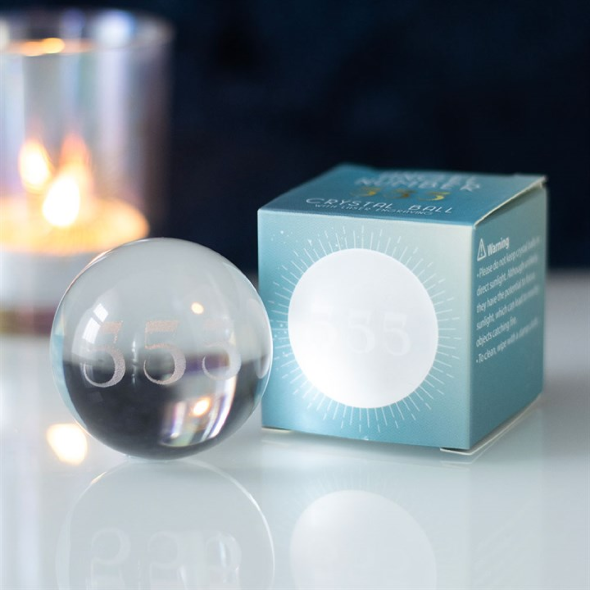 555 Angel Number Crystal Ball 4cm