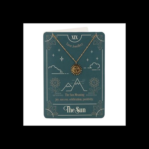 The Sun Tarot Necklace on Greeting Card