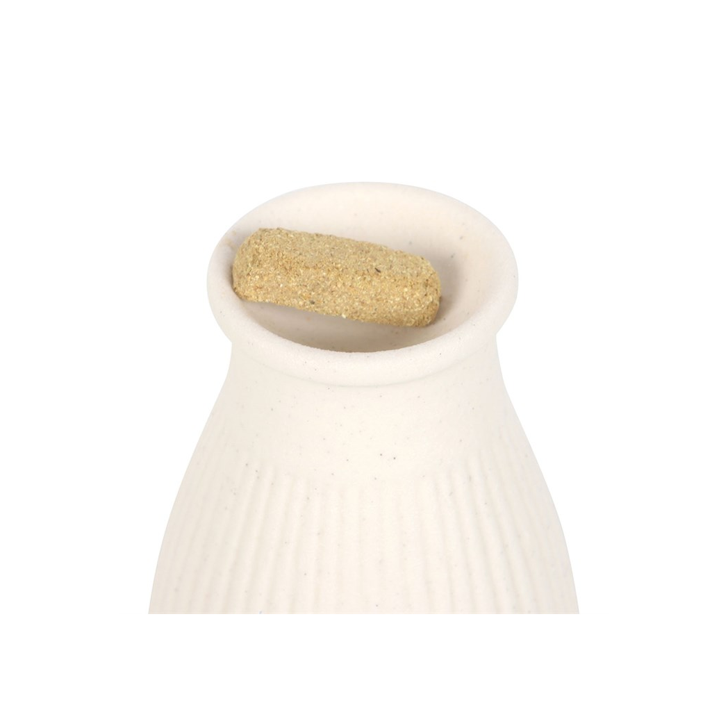 Cream Ribbed Palo Santo Brick Burner