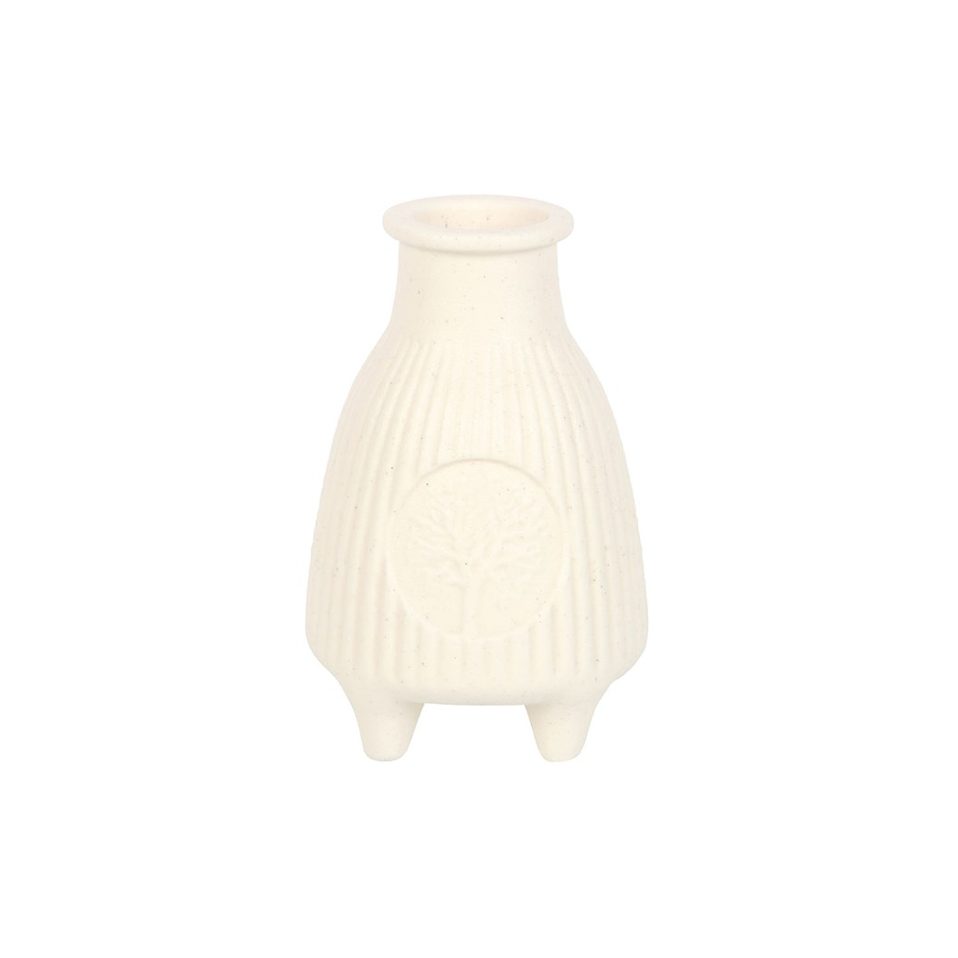 Cream Ribbed Palo Santo Burner