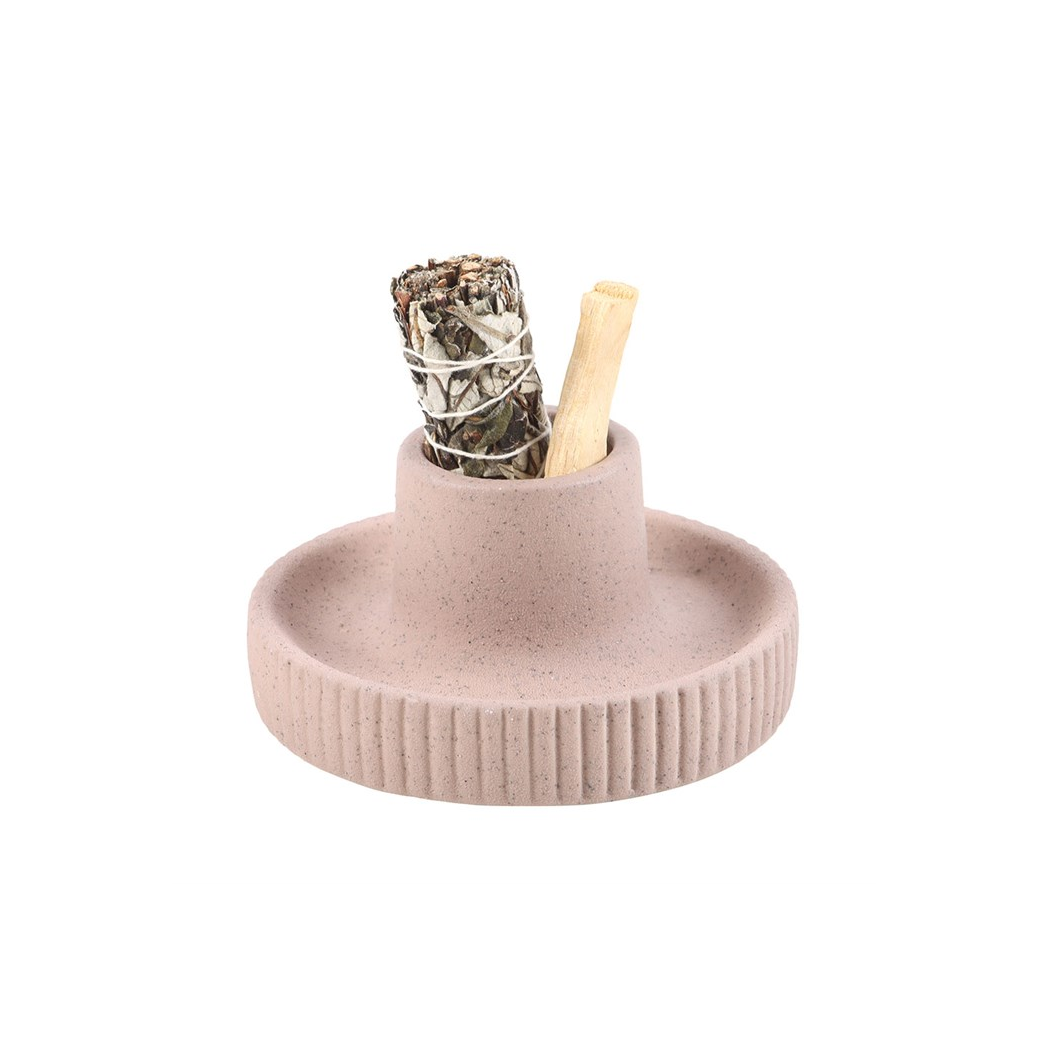 Greige Ribbed Smudge Bowl