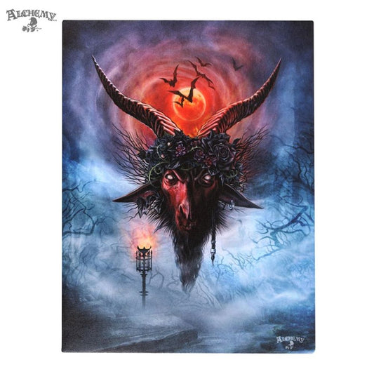 19X25cm Invocatio Baphomet Canvas Plaque by Alchemy